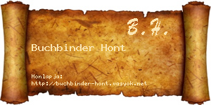 Buchbinder Hont névjegykártya